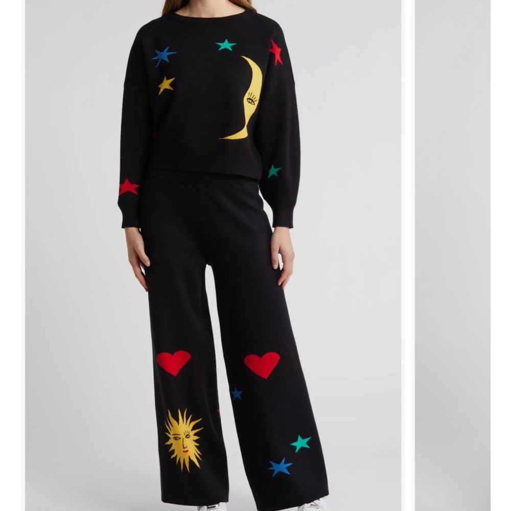Dress in Lala Celestial Knit Long Sleeve Sweater & Pants Set, medium